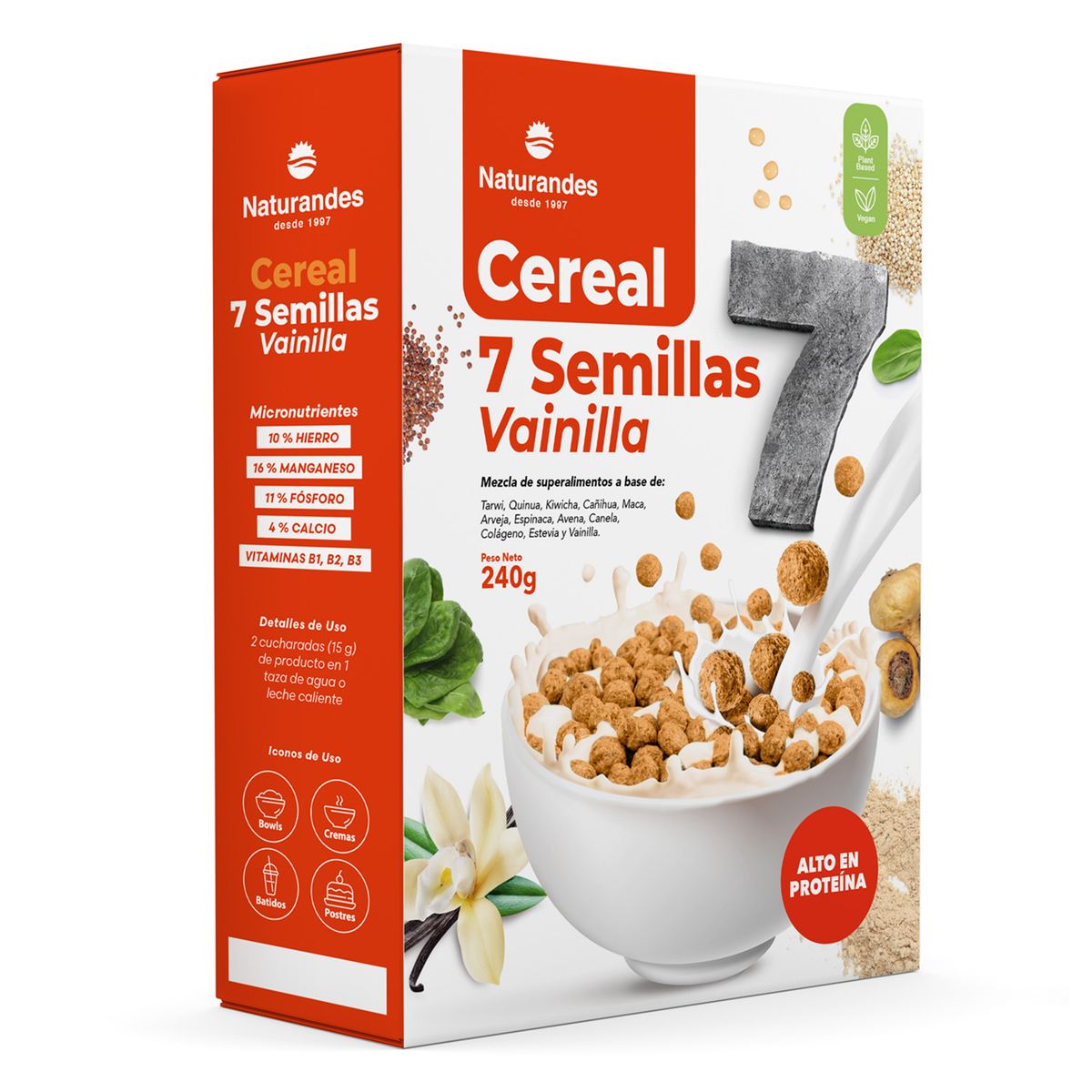 NATURANDES - Cereal 7 Semillas Vainilla Naturandes Bolsa 200 g