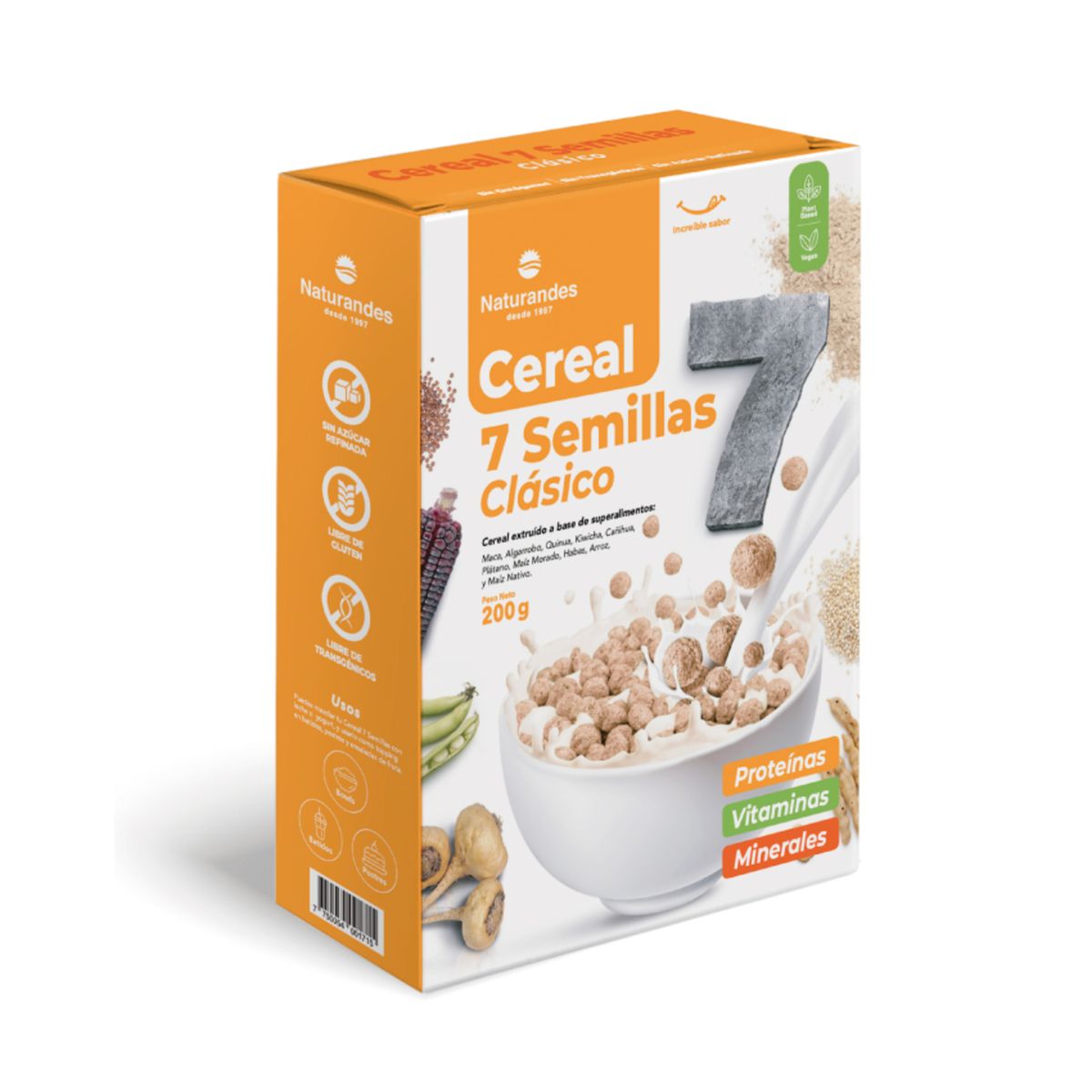 NATURANDES - Cereal Naturandes 7 Semillas Clásico Caja 200 g
