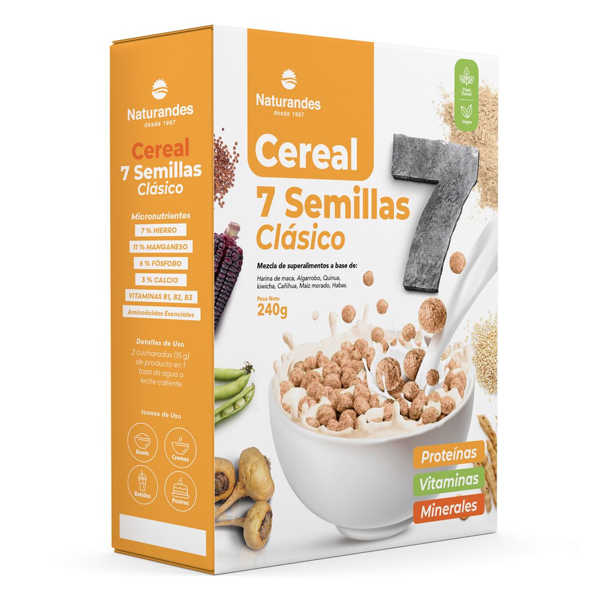 NATURANDES - Cereal Naturandes 7 Semillas Clásico Caja 200 g