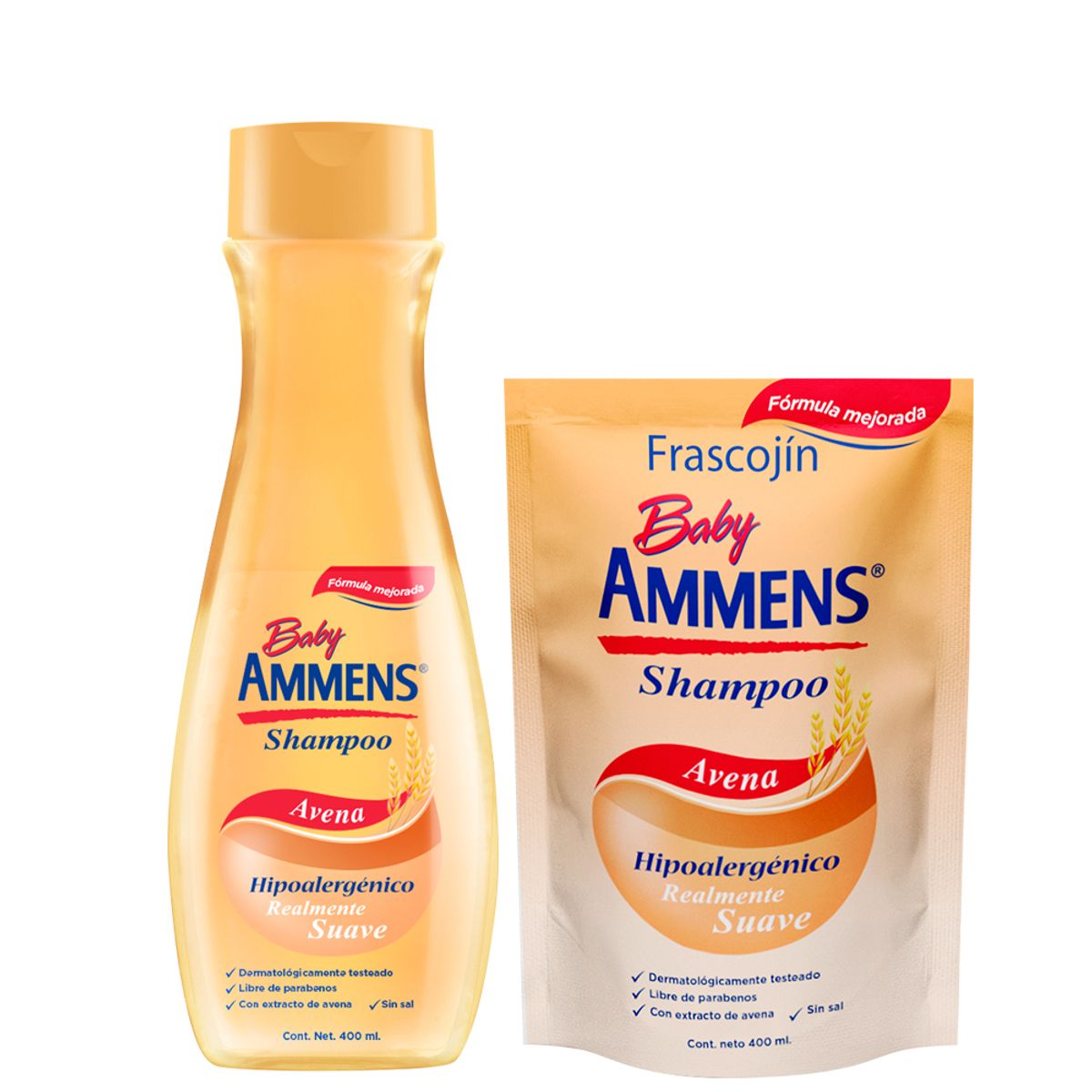 AMMENS - Pack Ammens Shampoo Avena 400 mL + Repuesto Doypack 400 mL