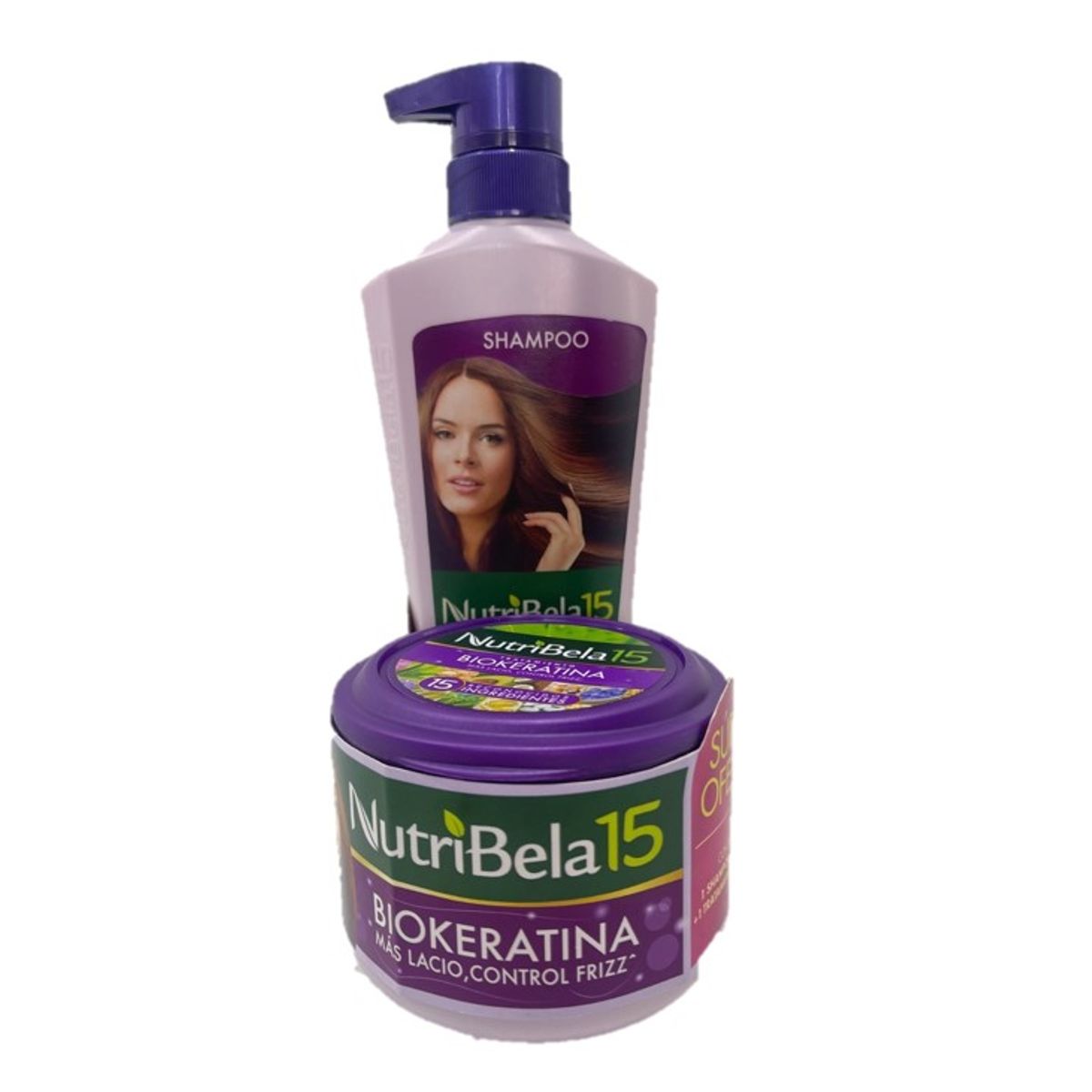 NUTRIBELA - Pack Nutribela 15 Biokeratina Shampoo 400 mL + Tratamiento 300 mL