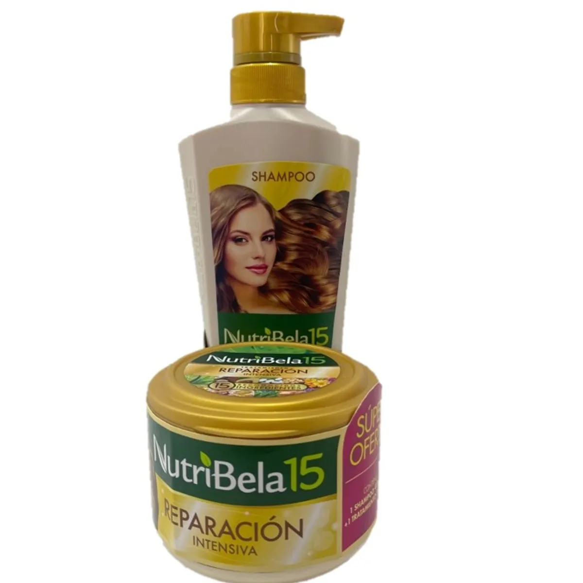 NUTRIBELA - Pack Nutribela 15 Reparación Shampoo 400 mL + Tratamiento 300 mL