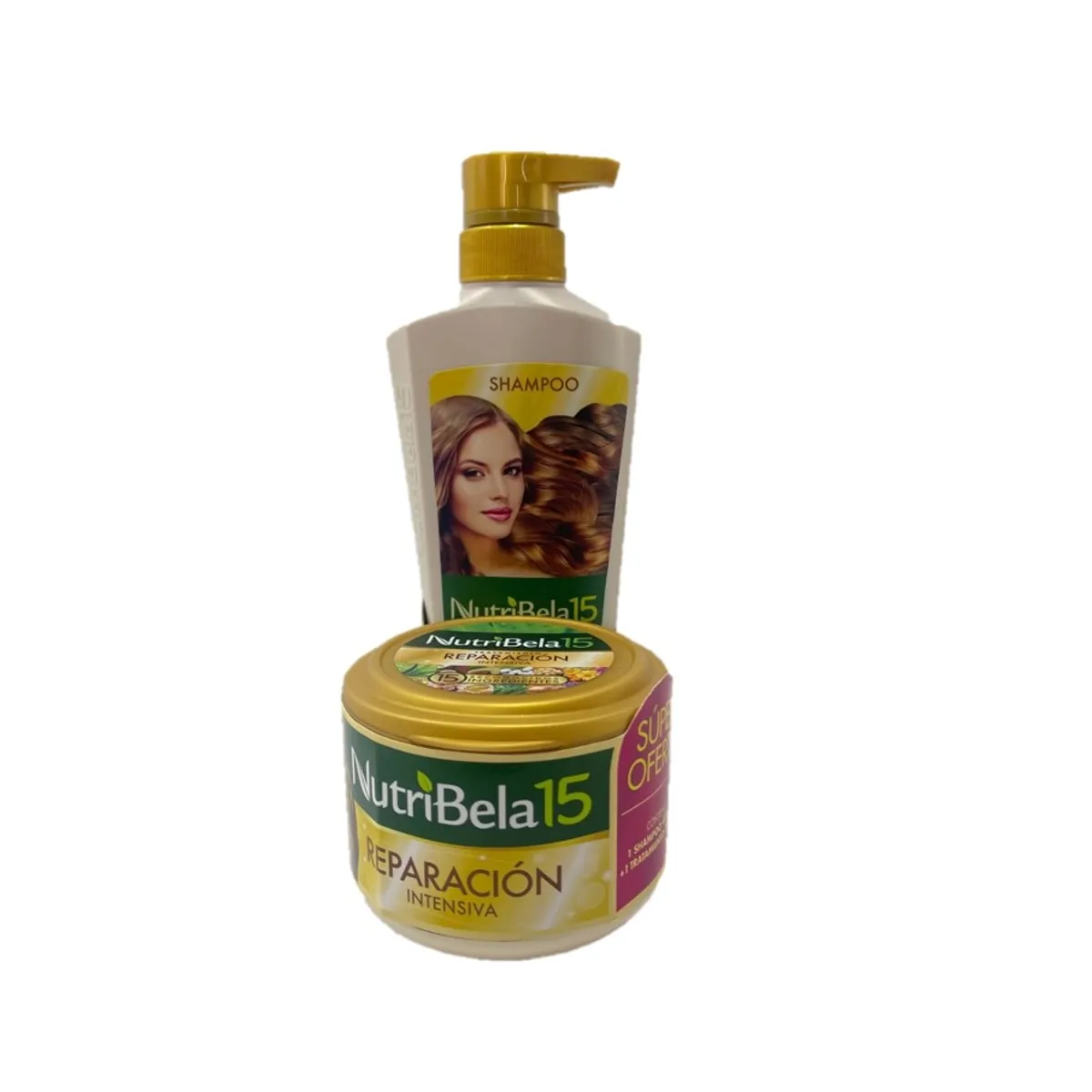 NUTRIBELA - Pack Nutribela 15 Reparación Shampoo 400 mL + Tratamiento 300 mL