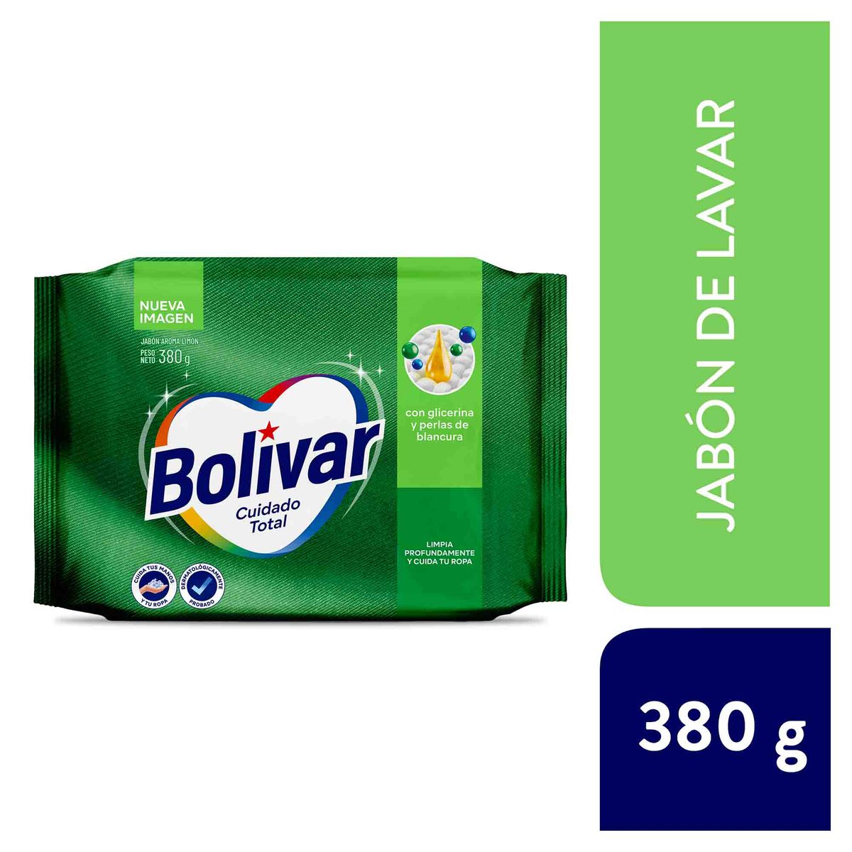 BOLIVAR - Jabón de Lavar Bolívar Cuidado Total Limón Empaque 380 g