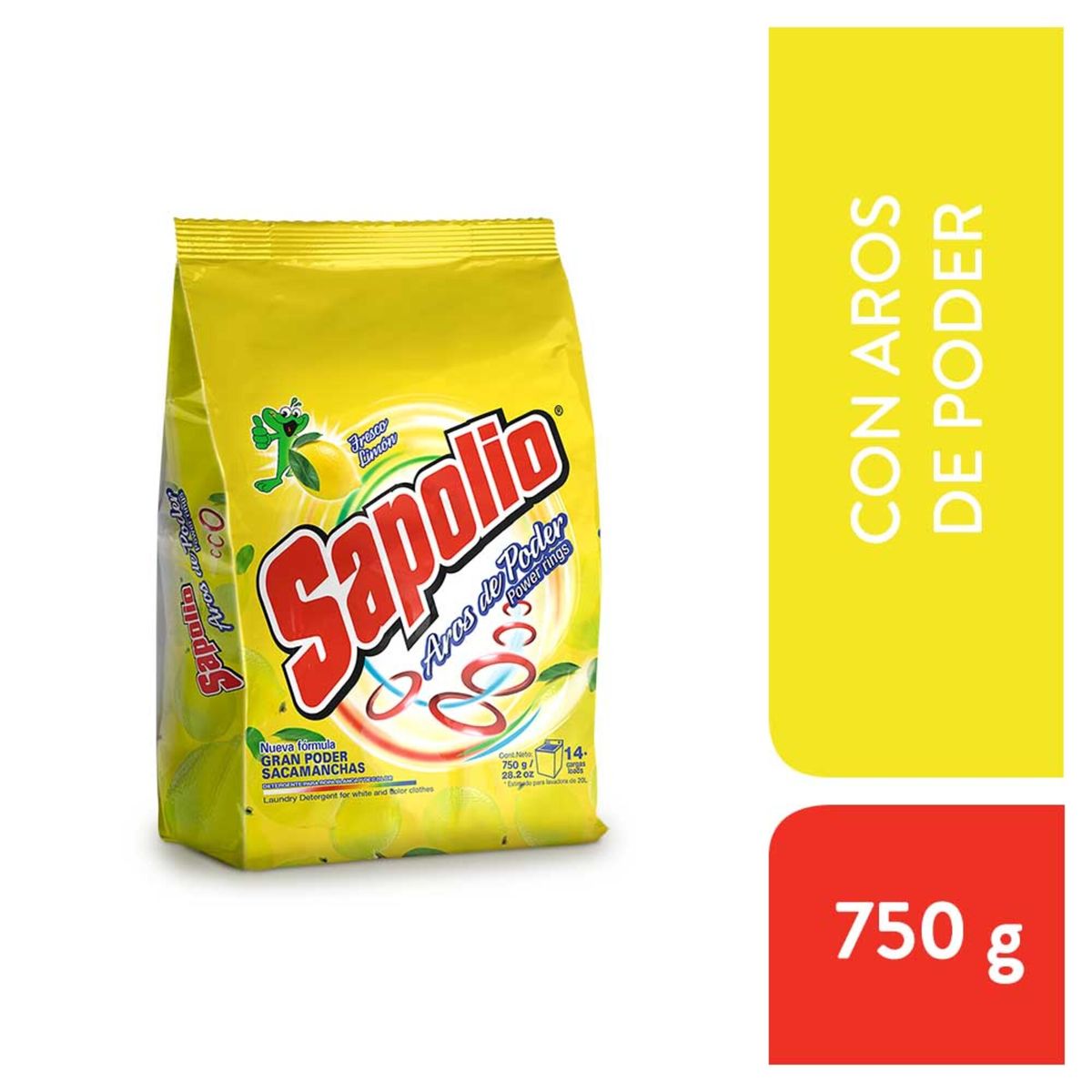 SAPOLIO - Detergente en Polvo Sapolio Limón Bolsa 750 g