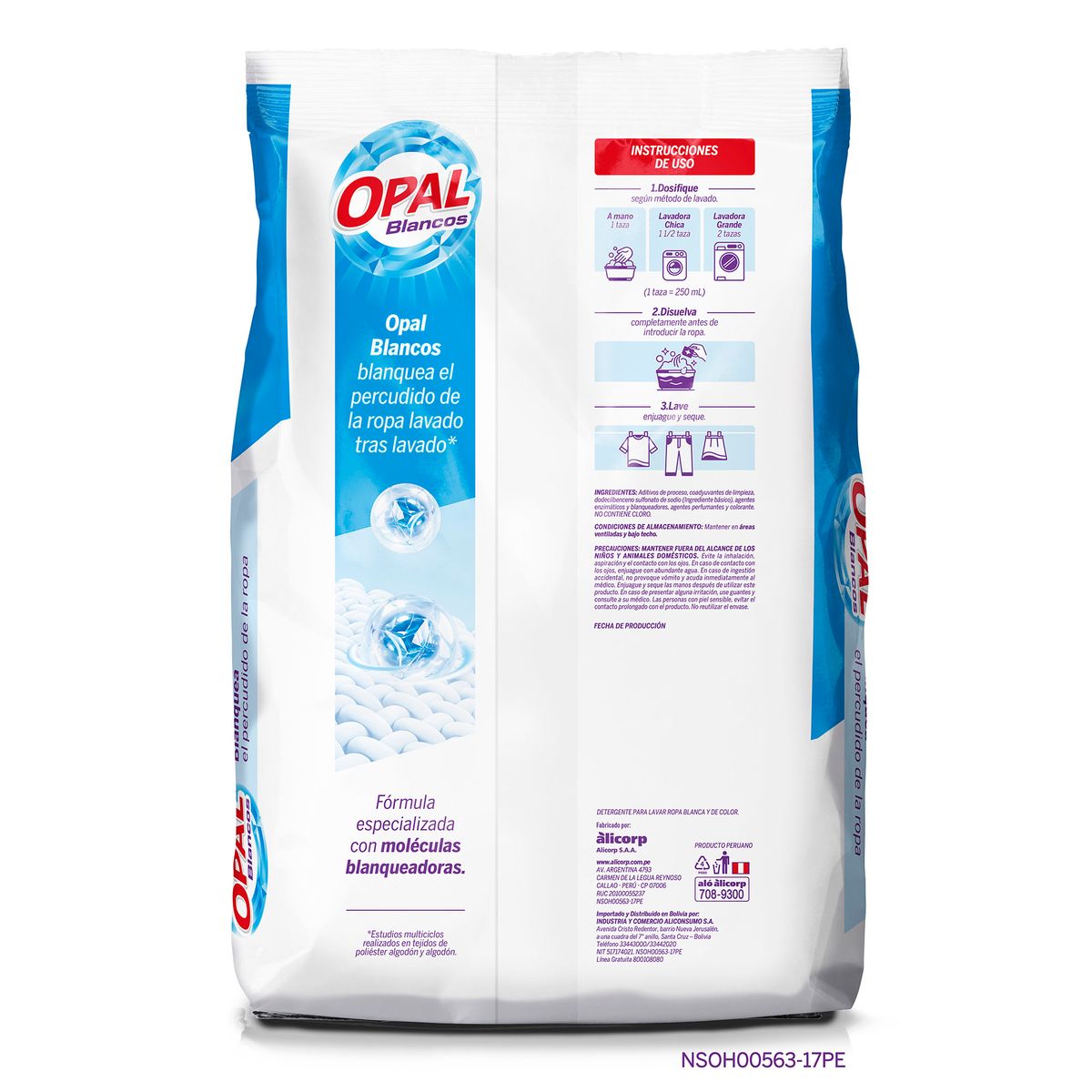 OPAL - Detergente en Polvo Opal Blancos Bolsa 4 Kg