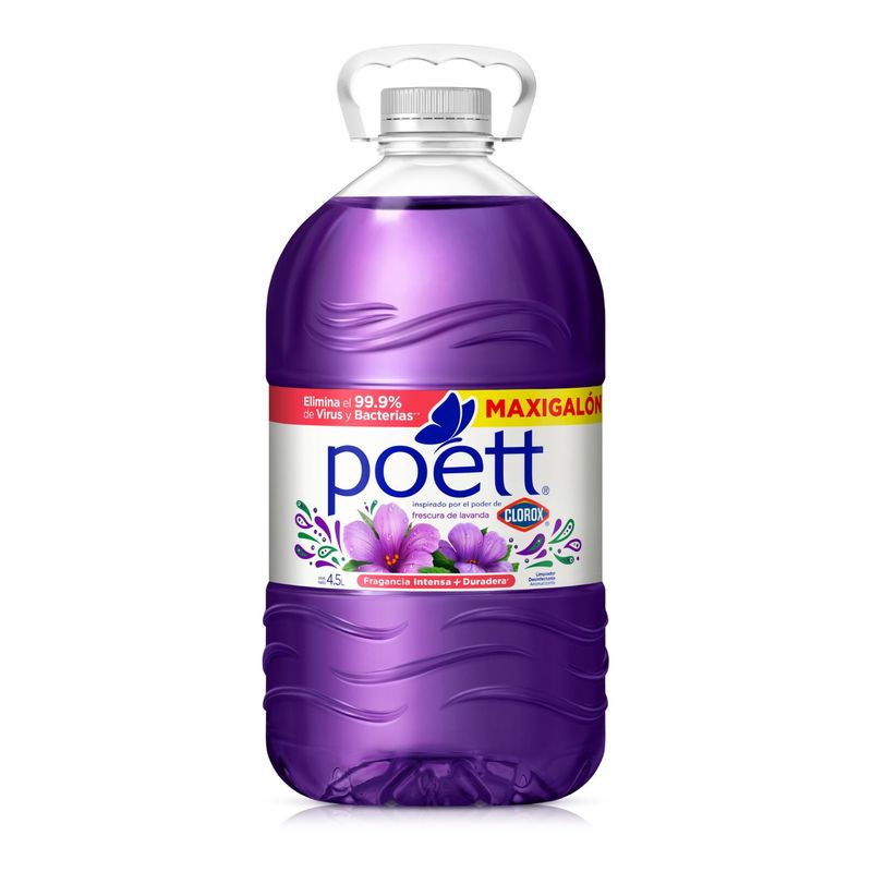 POETT - Limpiador Poett Desinfectante Frescura Lavanda Botella 4.5 L