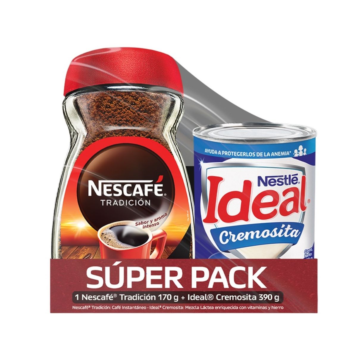 NESCAFE - Café Instantáneo Nescafé Envase 170 g + Mezcla Láctea Ideal Lata 390 g