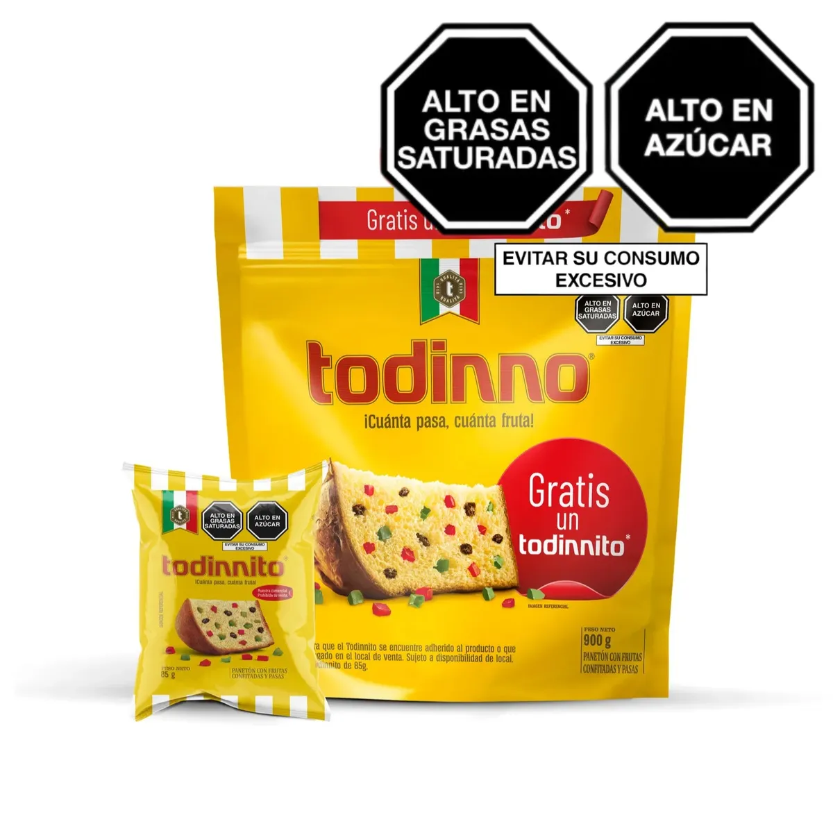 TODINNO - Panetón Todinno Bolsa 900 g + Todinnito 85 g