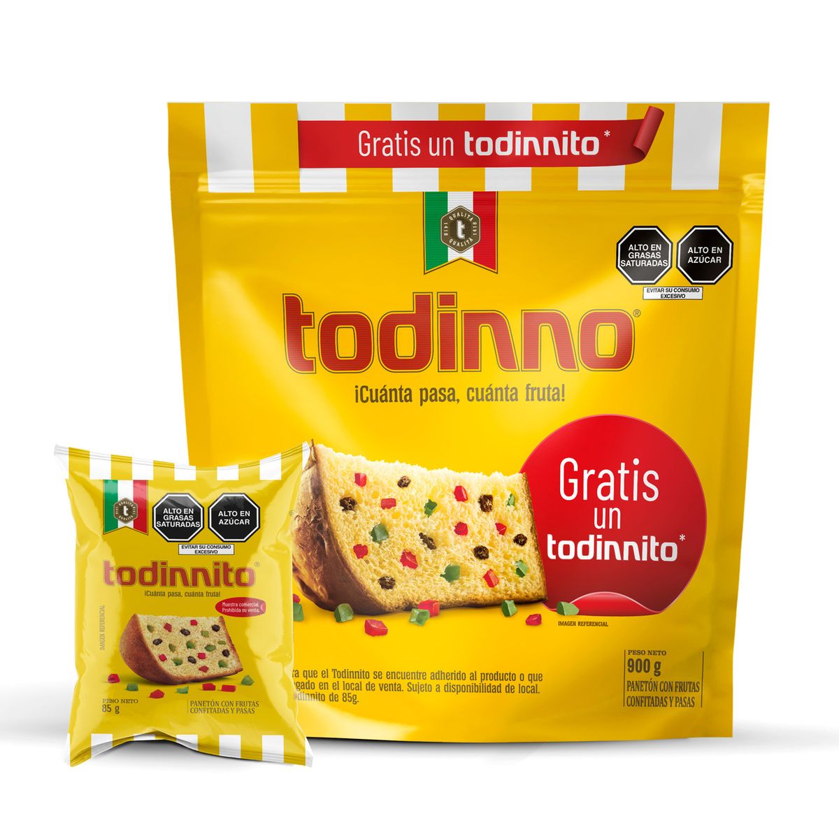 TODINNO - Panetón Todinno Bolsa 900 g + Todinnito 85 g
