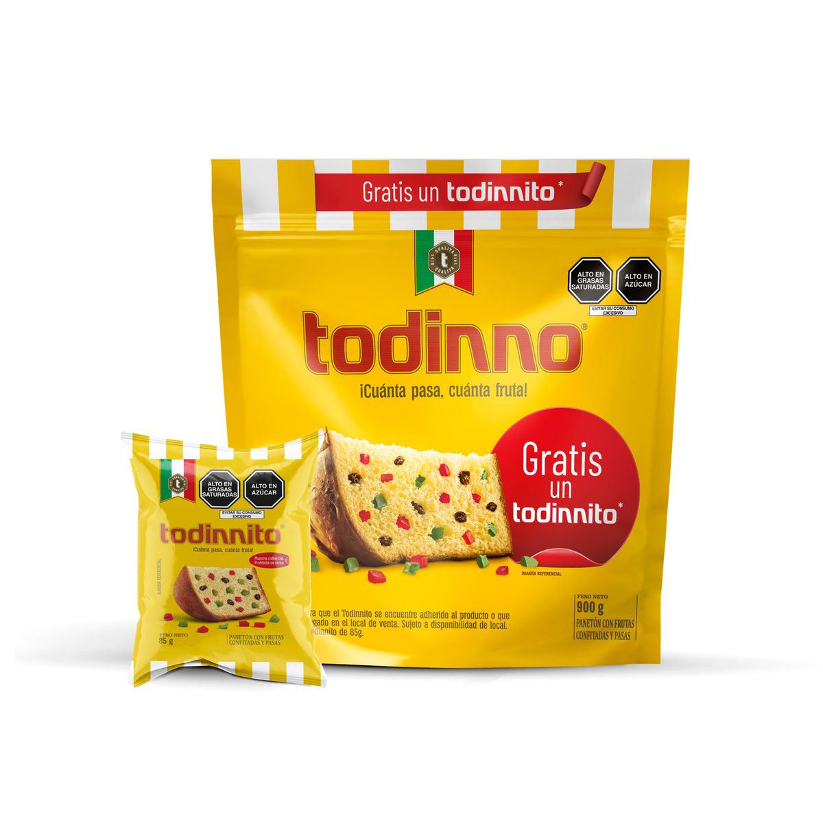 TODINNO - Panetón Todinno Bolsa 900 g + Todinnito 85 g