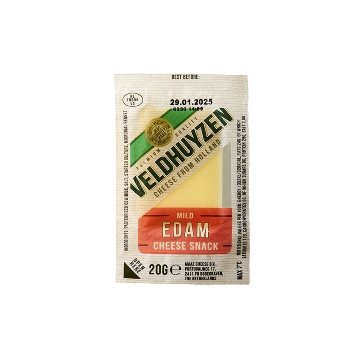 VELDHUYZEN - Snack Queso Edam Veldhuyzen Empaque 20 g