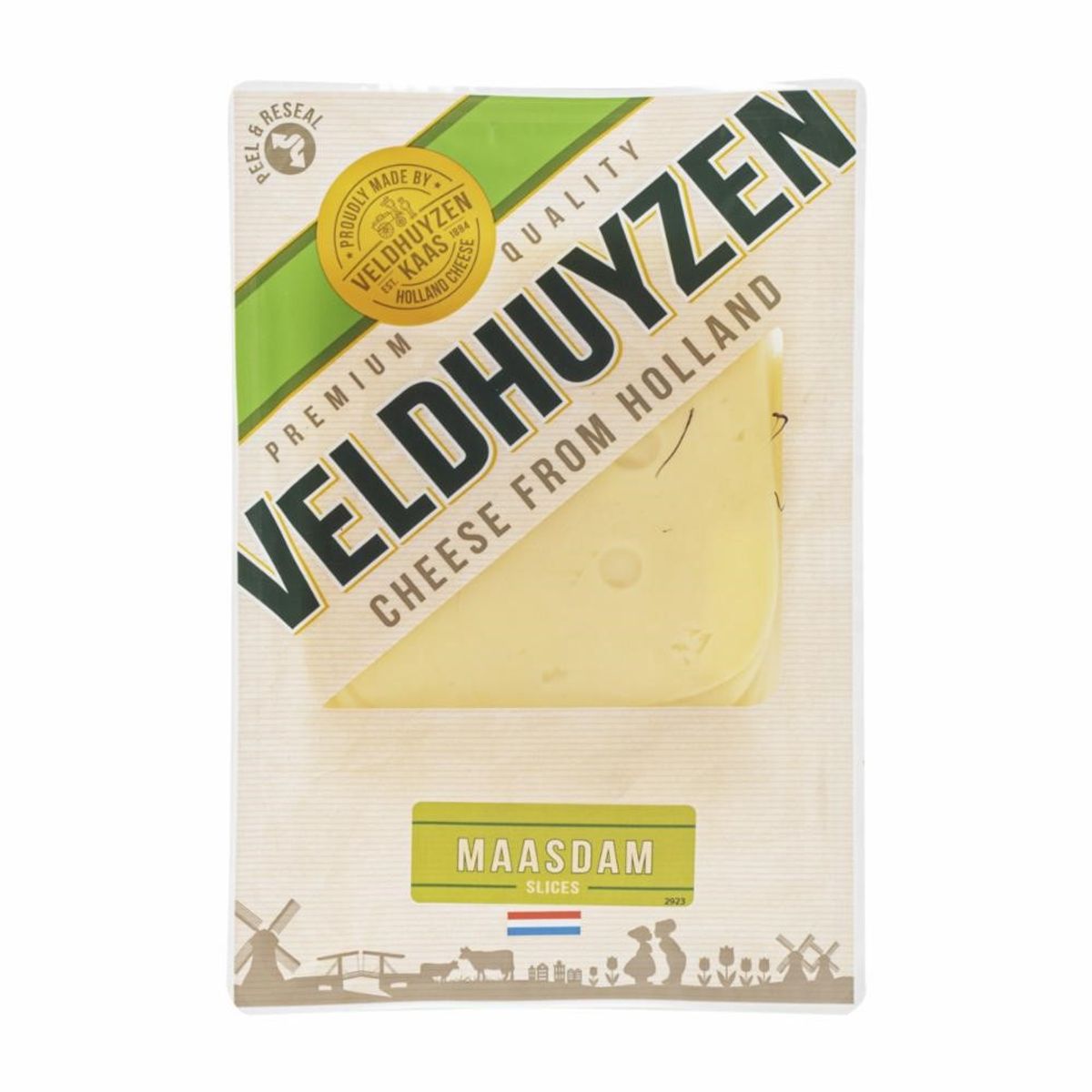 VELDHUYZEN - Queso Maasdam Veldhuyzen en Láminas Empaque 150 g
