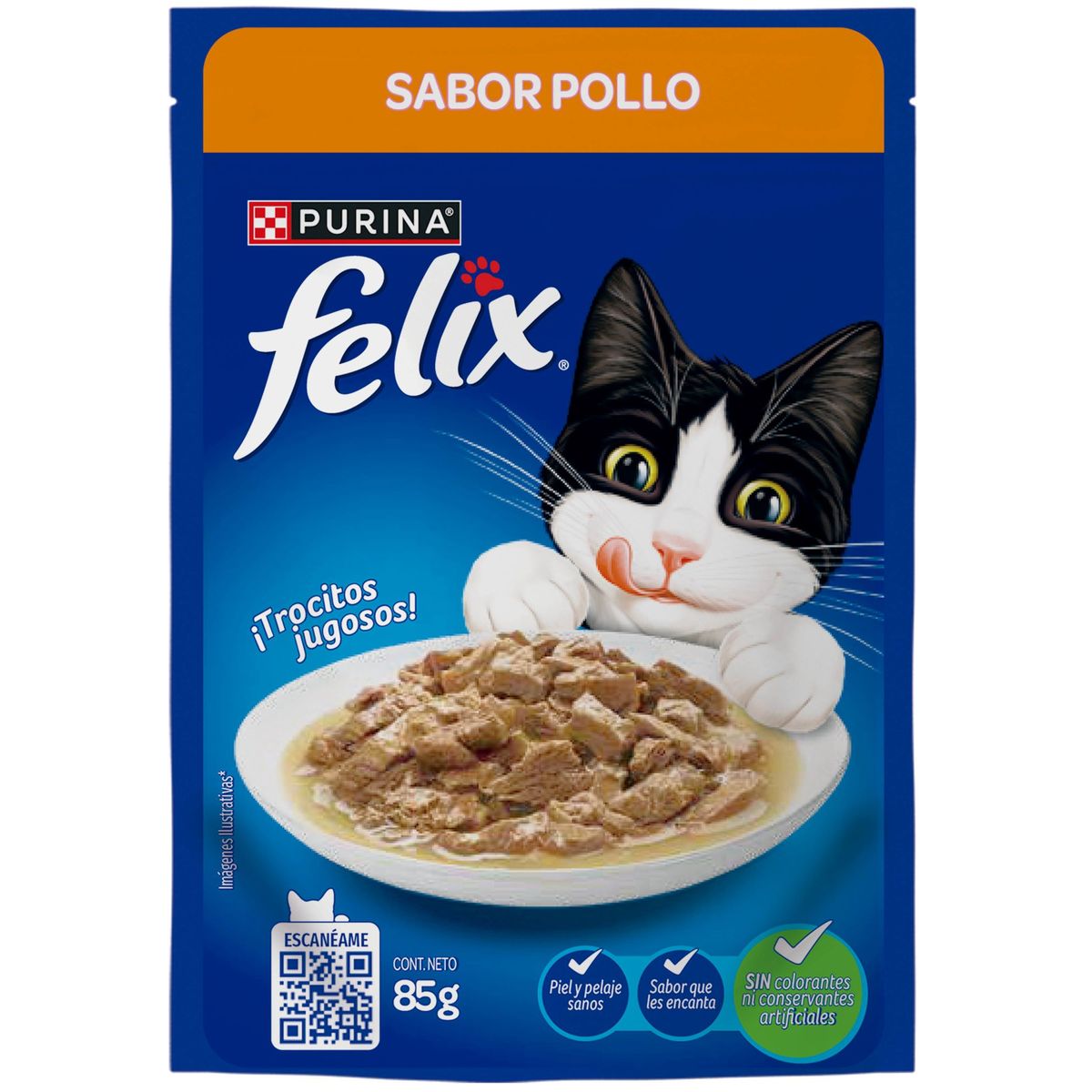 FELIX - Alimento Húmedo Gatos Felix Sabor Pollo Doypack 85 g