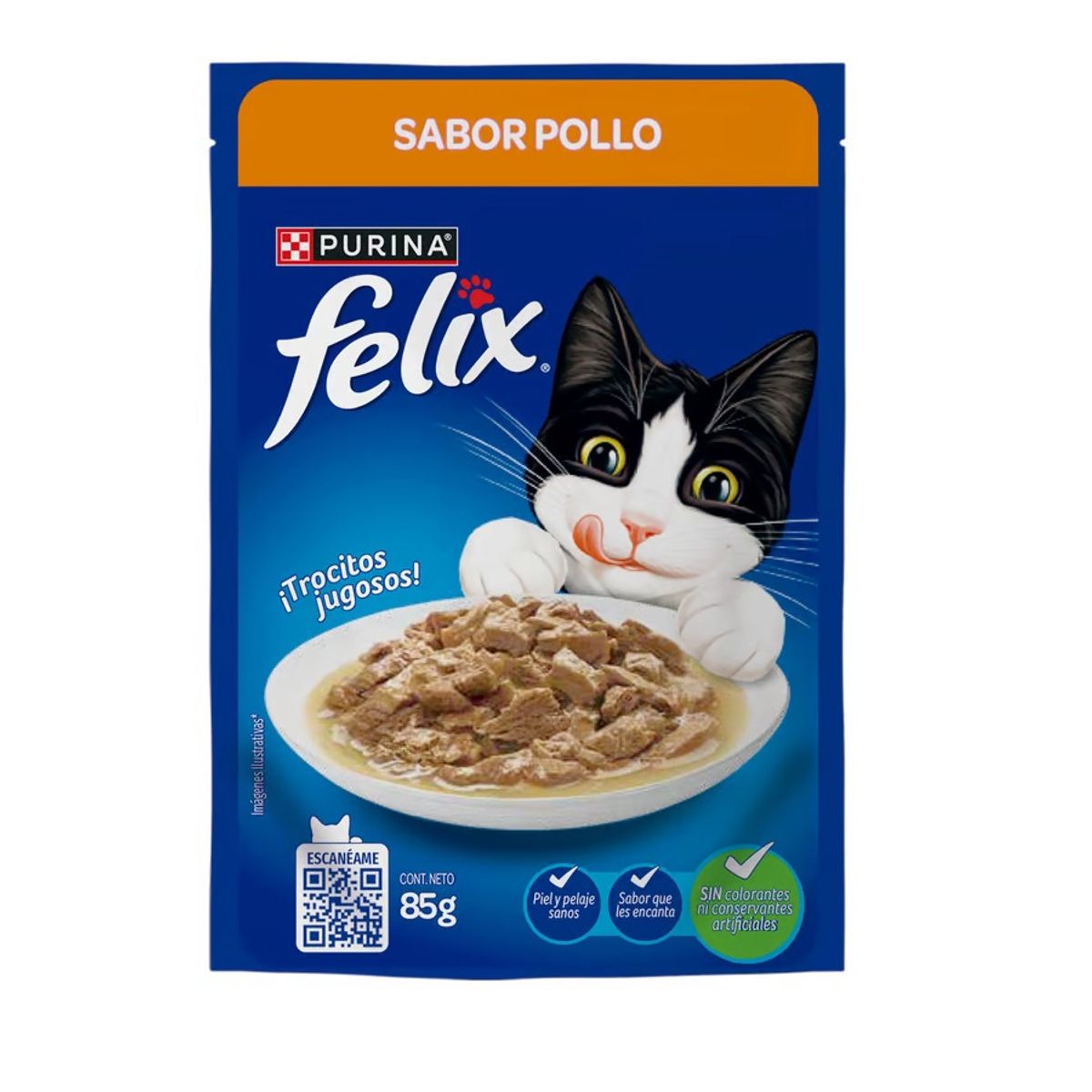 FELIX - Alimento Húmedo Gatos Felix Sabor Pollo Doypack 85 g
