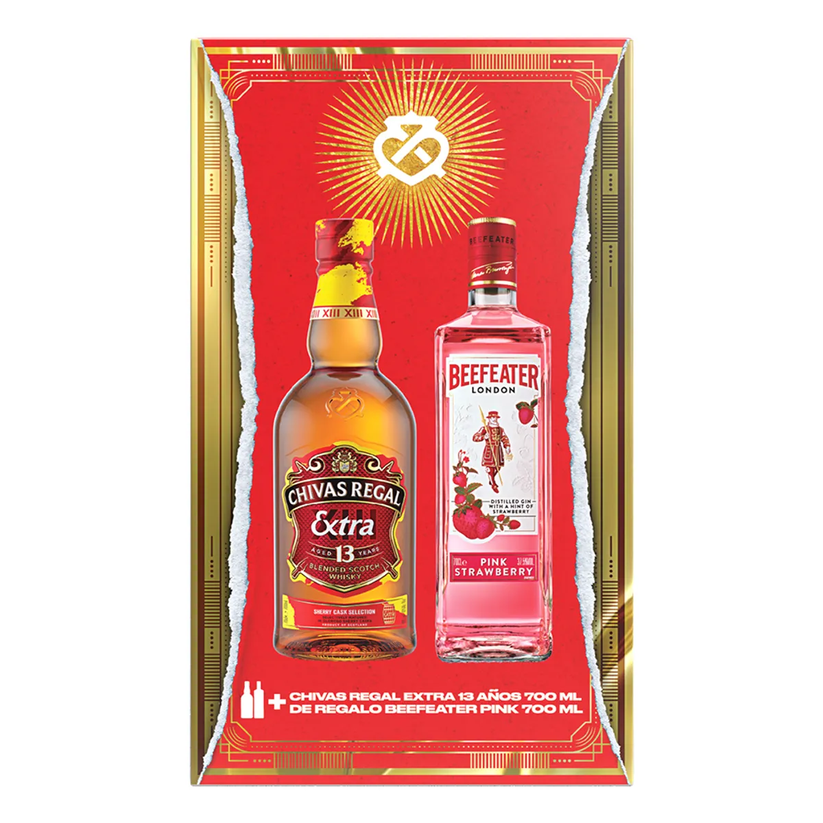 CHIVAS REGAL - Pack Whisky Chivas Regal 13 Años Botella 700 mL + Gin Beefeater Pink Botella 700 mL