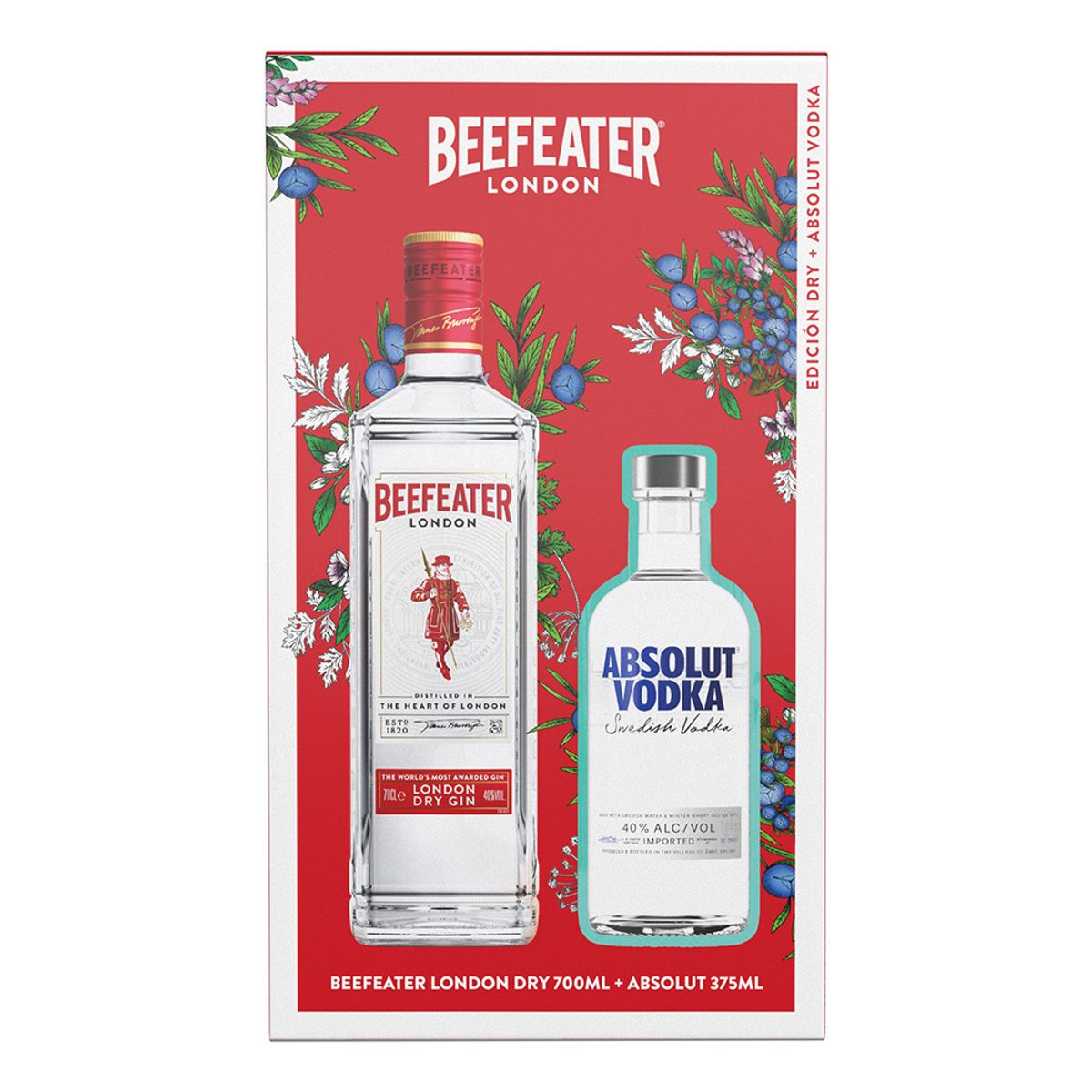 BEEFEATER - Pack Gin Beefeater Botella 700 mL + Vodka Absolut Botella 375 mL