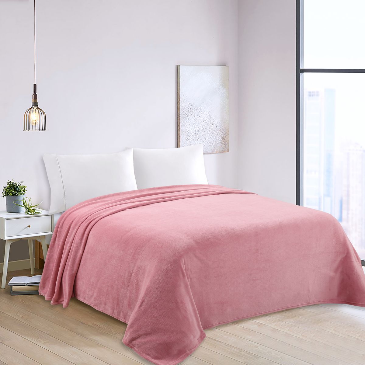 CASA JOVEN - Frazada Coral 2 Plazas Blush 200x220cm