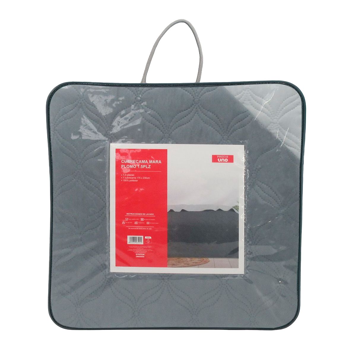 PRECIO UNO - Cubrecama Mara Plomo 1.5Pl