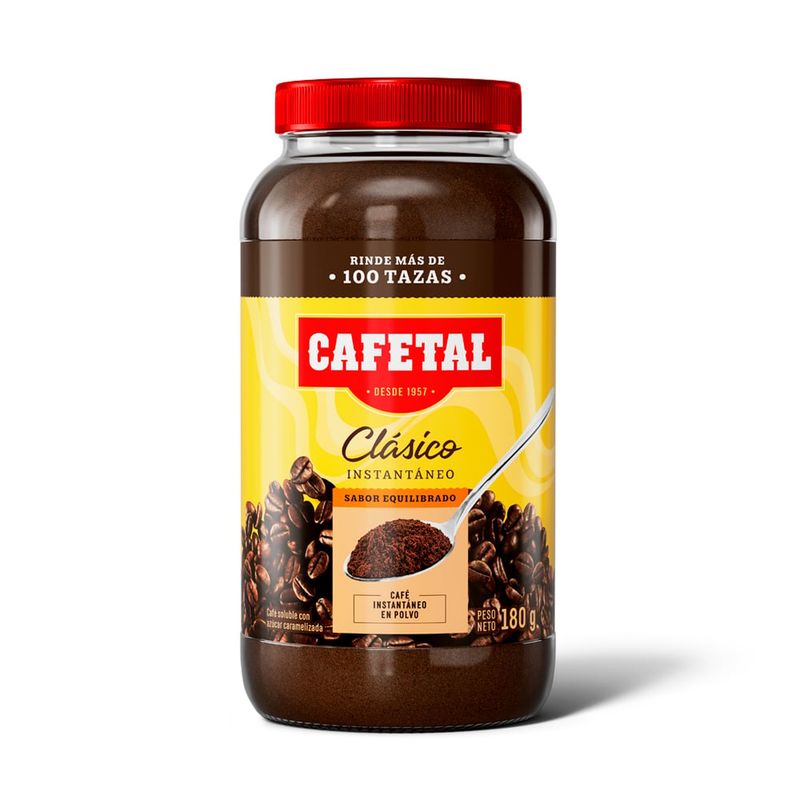 CAFETAL - Café Instantáneo Cafetal Clásico Polvo Frasco x 180 g