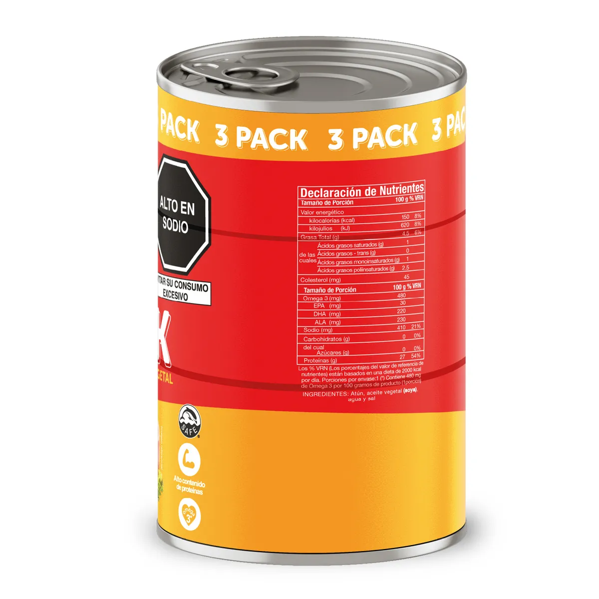 COMPASS - Filete de Atún Compass Aceite Vegetal Pack 3 Latas 140 g