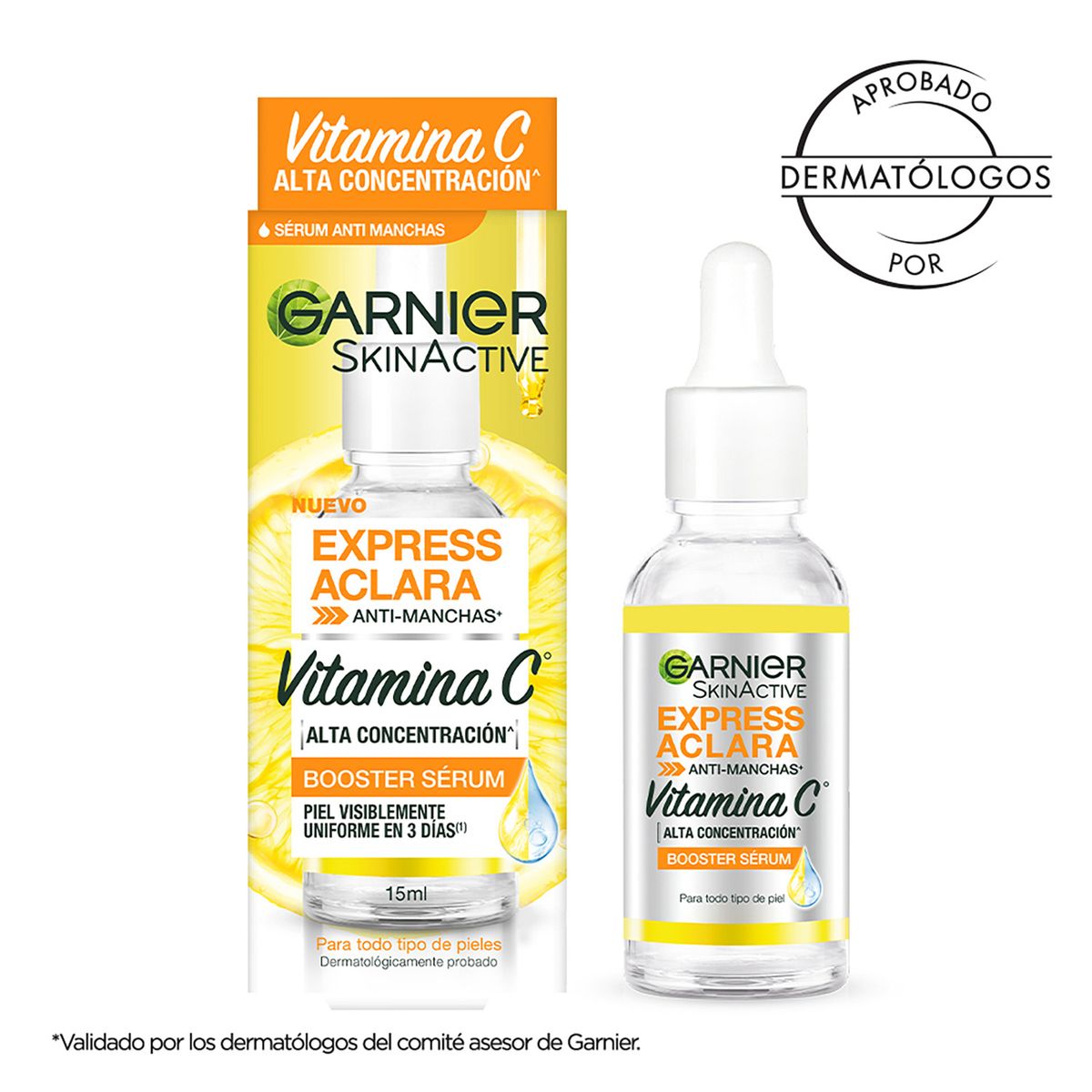 GARNIER - Sérum Facial Garnier Vitamina C Express Aclara Envase 15 mL