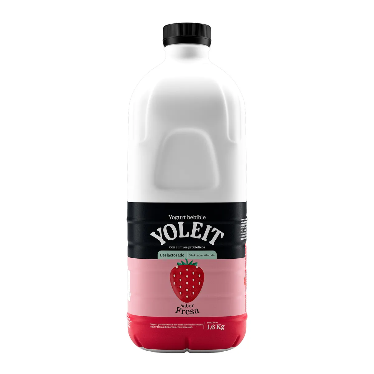 YOLEIT - Yogurt Sin Lactosa Yoleit Fresa Botella 1.6 Kg