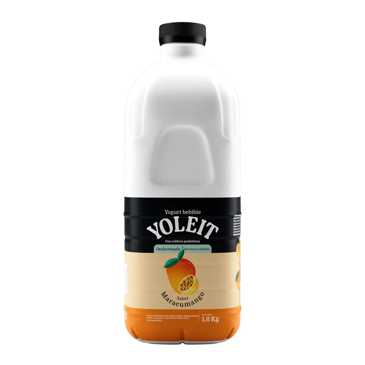 YOLEIT - Yogurt Sin Lactosa Yoleit Maracumango Botella 1.6 Kg