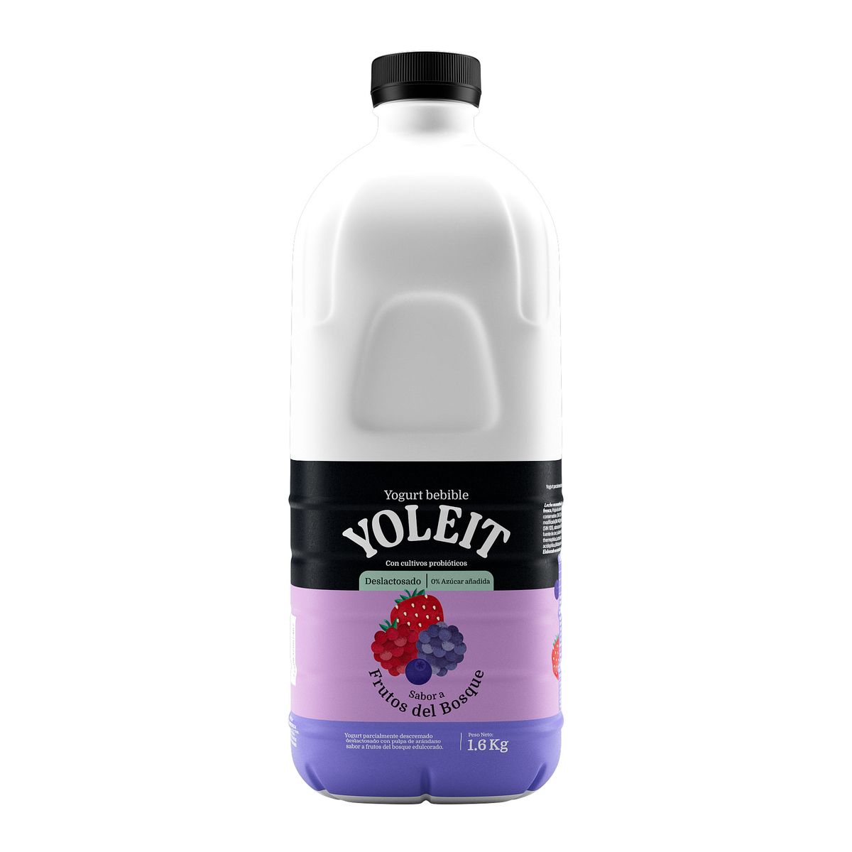 YOLEIT - Yogurt Sin Lactosa Yoleit Frutos del Bosque Botella 1.6 Kg