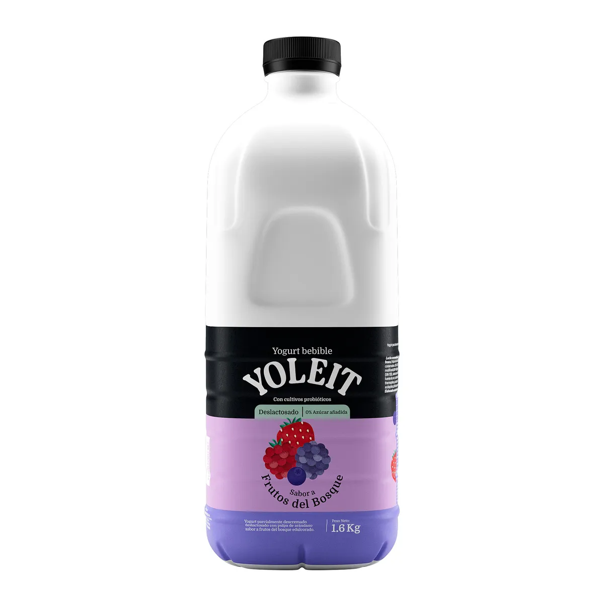 YOLEIT - Yogurt Sin Lactosa Yoleit Frutos del Bosque Botella 1.6 Kg