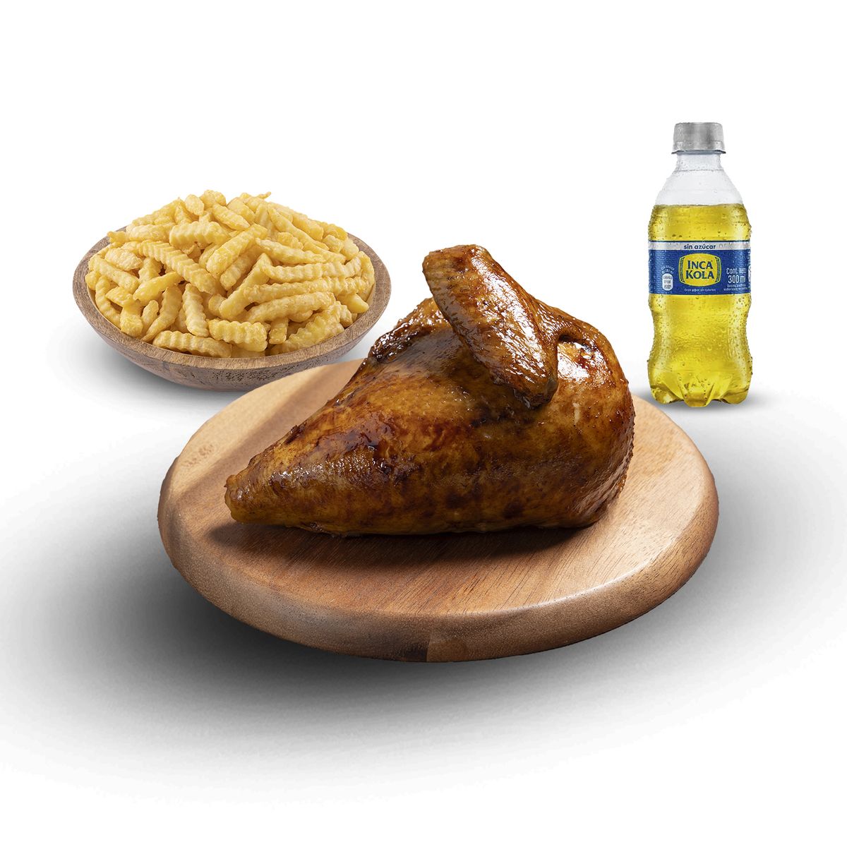 TOTTUS - 1/4 Pollo Rostizado + Porción De Papas + Inca Kola Sin Azúcar 300 Ml