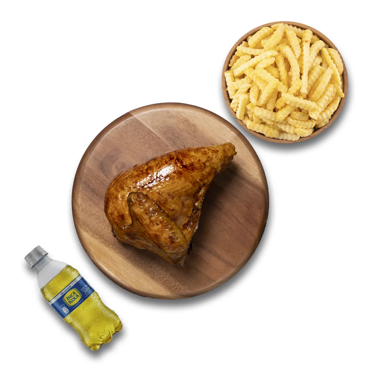 TOTTUS - 1/4 Pollo Rostizado + Porción De Papas + Inca Kola Sin Azúcar 300 Ml
