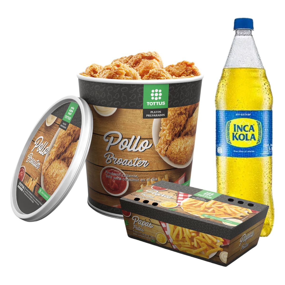 TOTTUS - Broaster 8 Piezas Picante + Papas + Inca Kola 1.5L