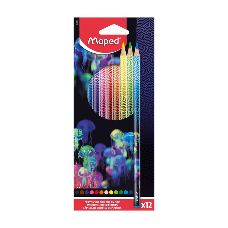 MAPED - Pencils Glowing Paradise X12 Card Box