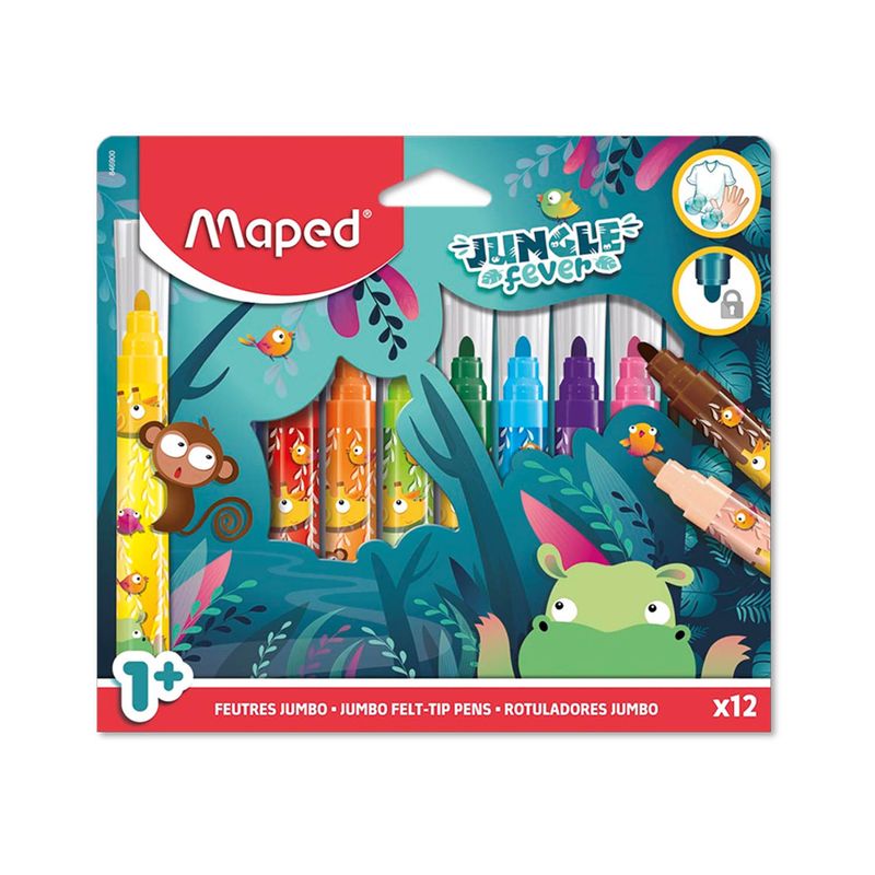 MAPED - Jungle Fever Jumbo Felt-Pens X12 Box