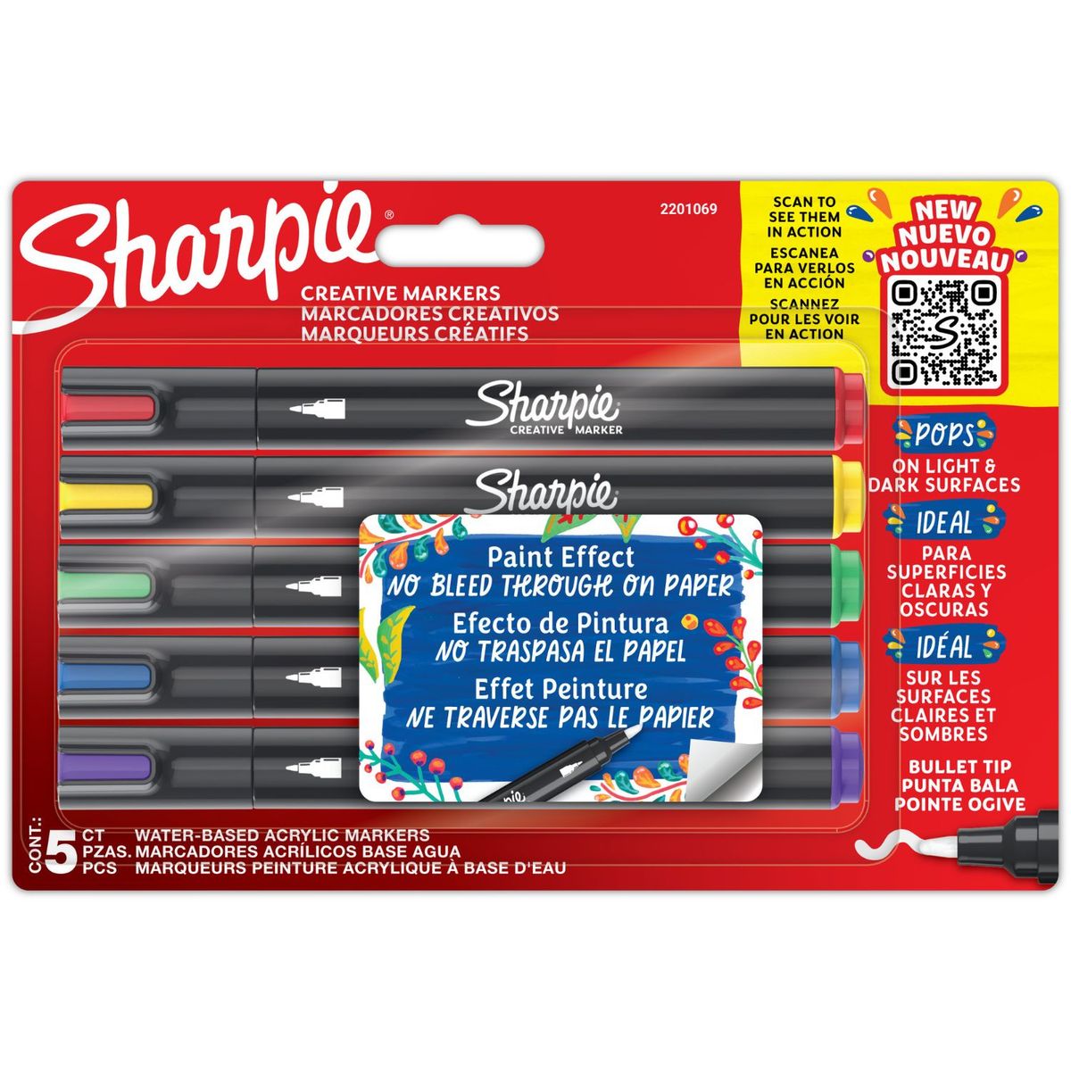 SHARPIE - SHARP MARCADORES ACRILICOS PTA BALA X5UN