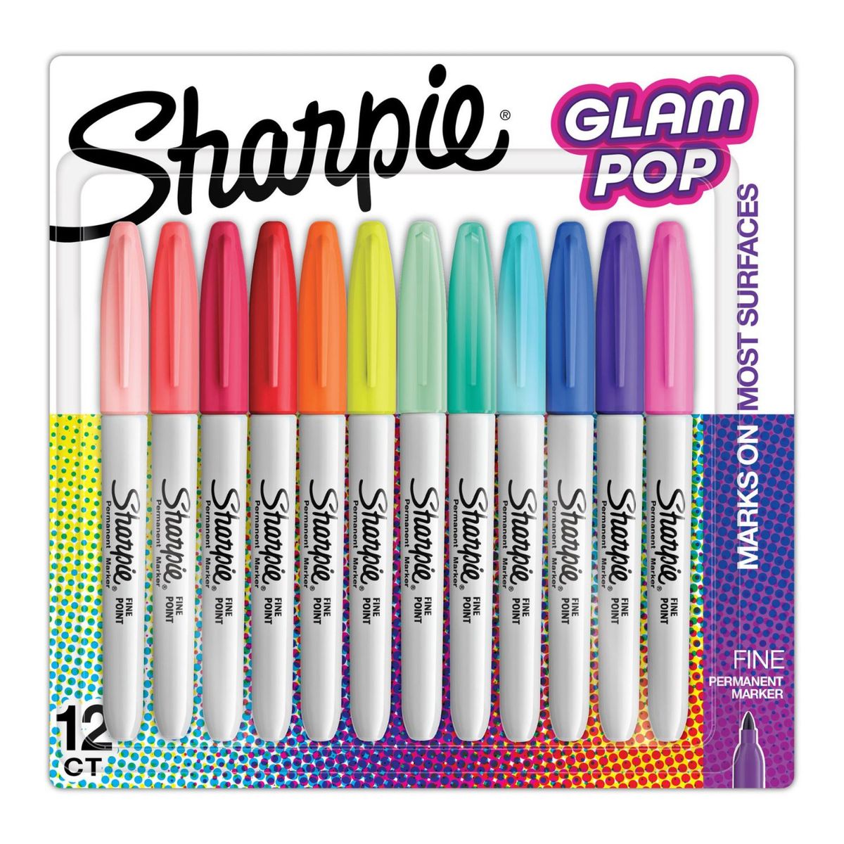 SHARPIE - Plumones Permanentes Sharpie Glampop Empaque 12 Und