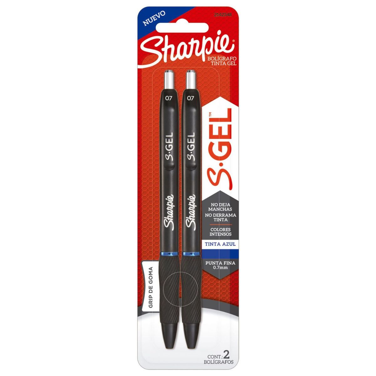 SHARPIE - Lapicero Sharpie Tinta Gel SGel Azul Empaque 2 Und