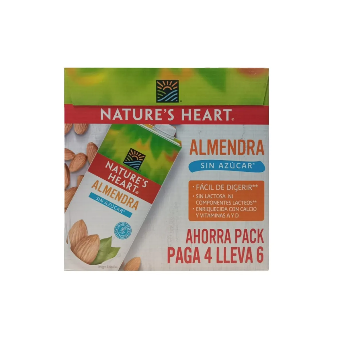 NATURES HEART - Bebida de Almendra Natures Heart Sixpack Caja 946 mL
