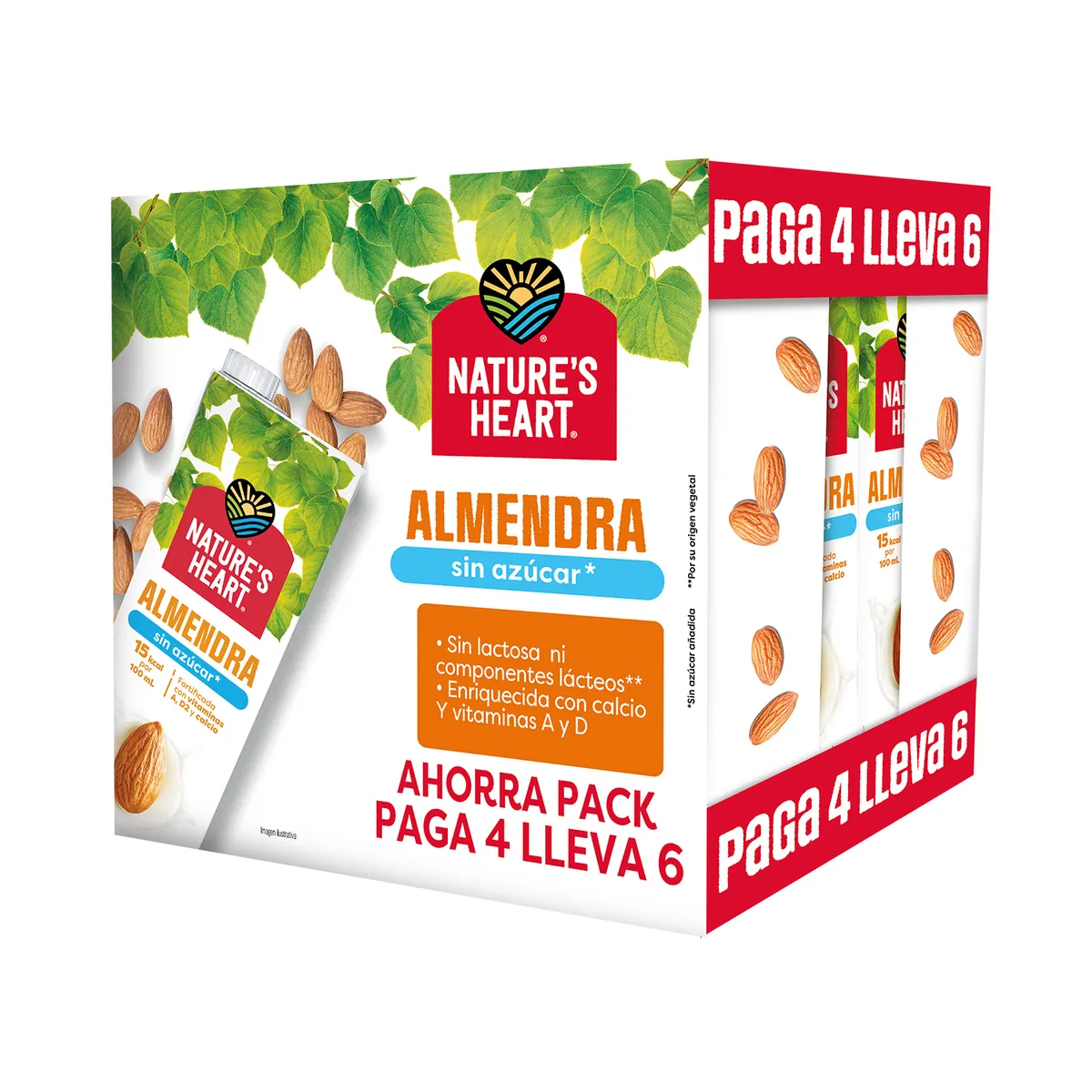 NATURES HEART - Bebida de Almendra Natures Heart Sixpack Caja 946 mL
