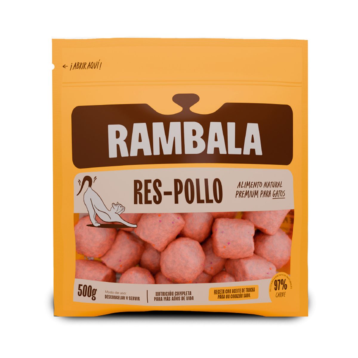 RAMBALA - Alimento Congelado para Gato Res Pollo Rambala Doypack 500 g