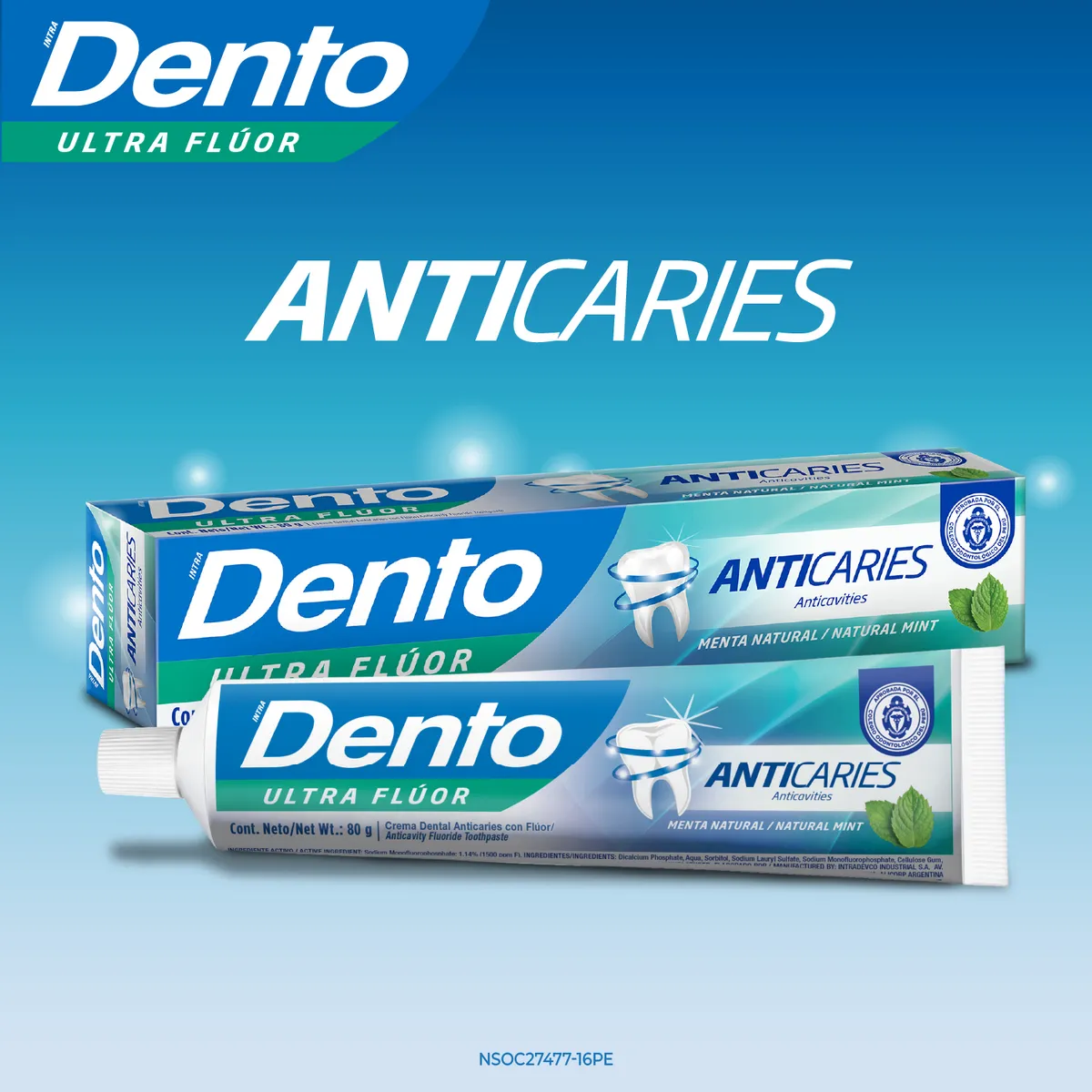 DENTO - Pasta Dental Dento Anticaries Sixpack Caja 80 g