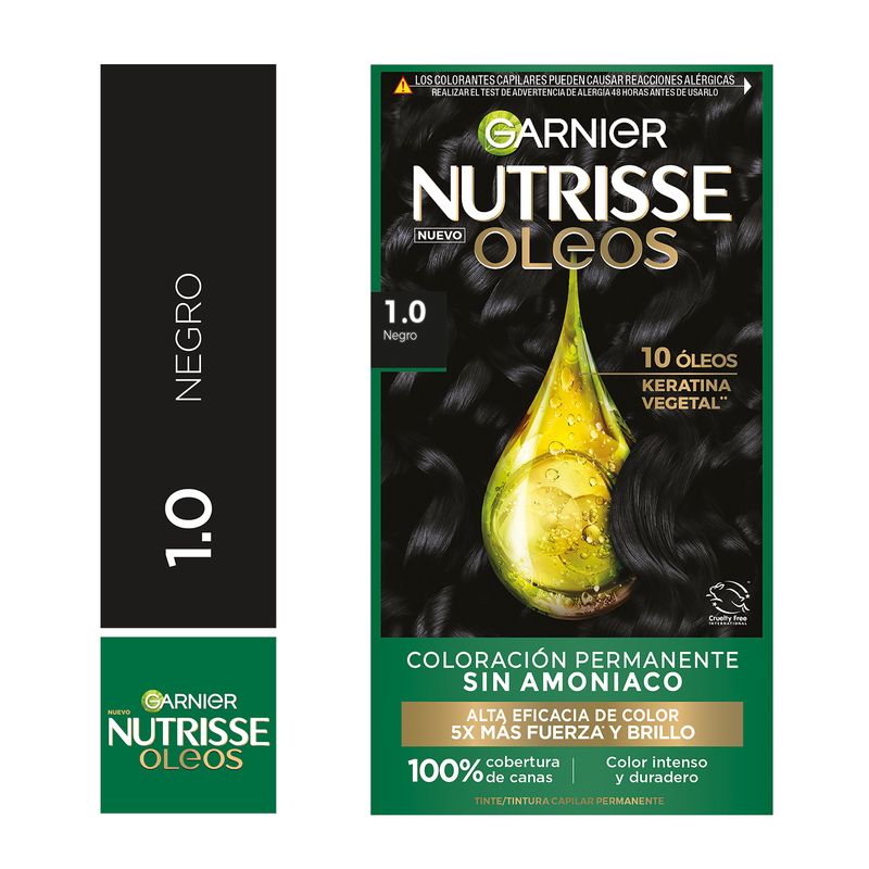 NUTRISSE - Kit Tinte Capilar Nutrisse Oleos Tono 1.0 Negro