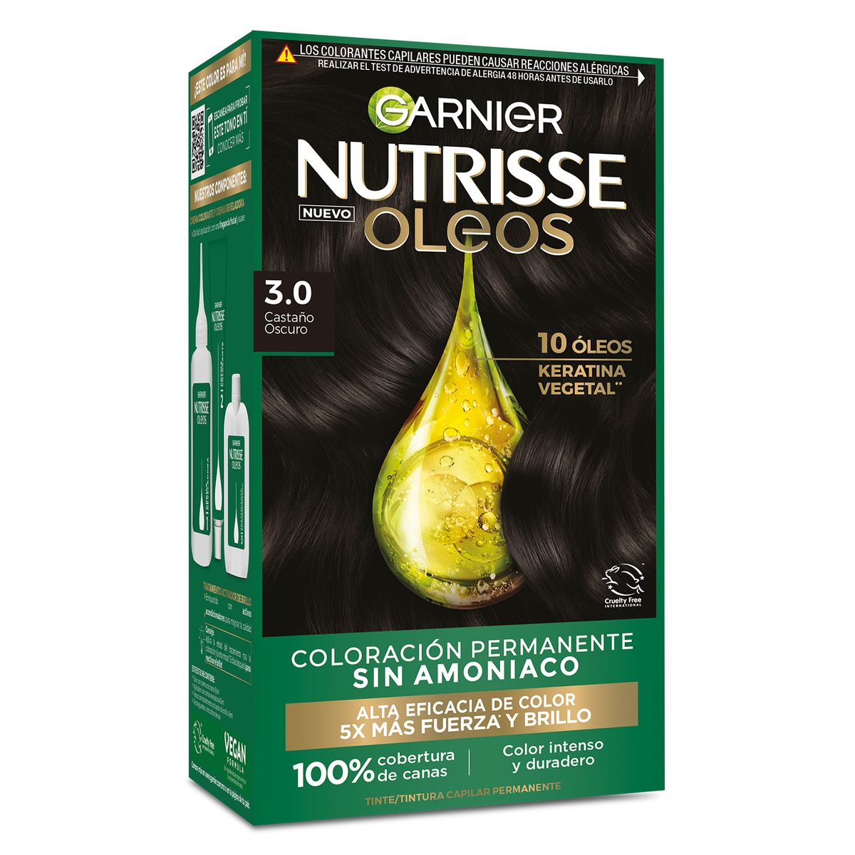 NUTRISSE - Tinte Nutrisse Oleos Tono 3.0 Castaño Oscuro