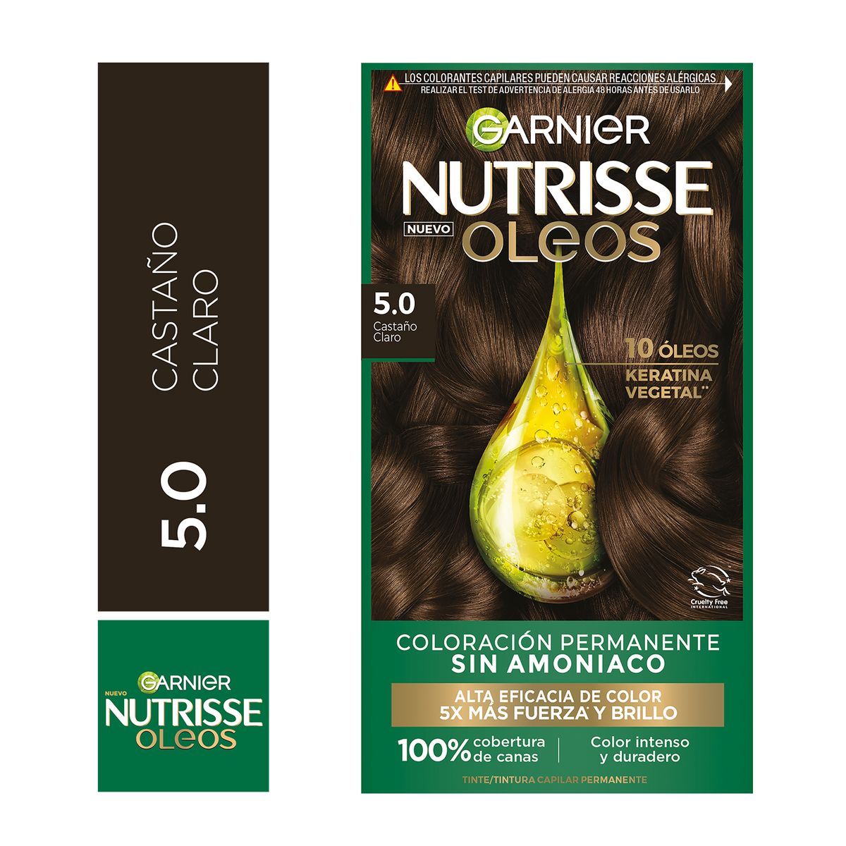 NUTRISSE - Kit Tinte Capilar Nutrisse Oleos Tono 5.0 Castaño Claro