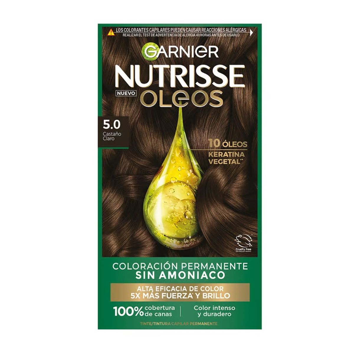 NUTRISSE - Kit Tinte Capilar Nutrisse Oleos Tono 5.0 Castaño Claro