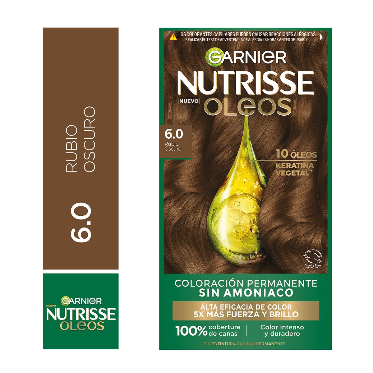 NUTRISSE - Tinte Nutrisse Oleos Tono 6.0 Rubio Oscuro