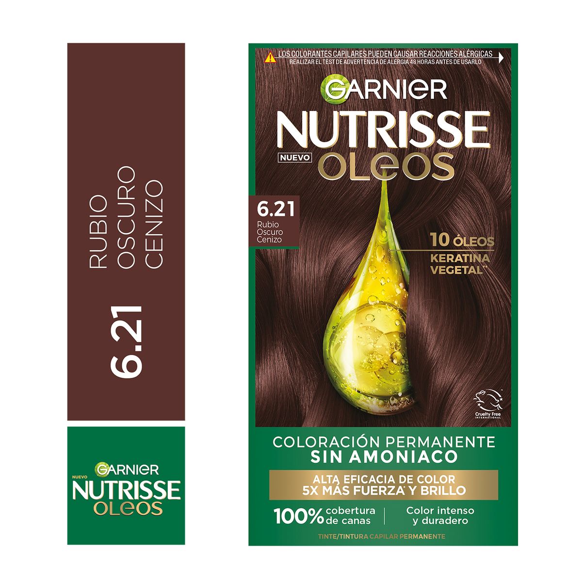 NUTRISSE - Tinte Nutrisse Oleos Tono 6.21 Rubio Oscuro Cenizo