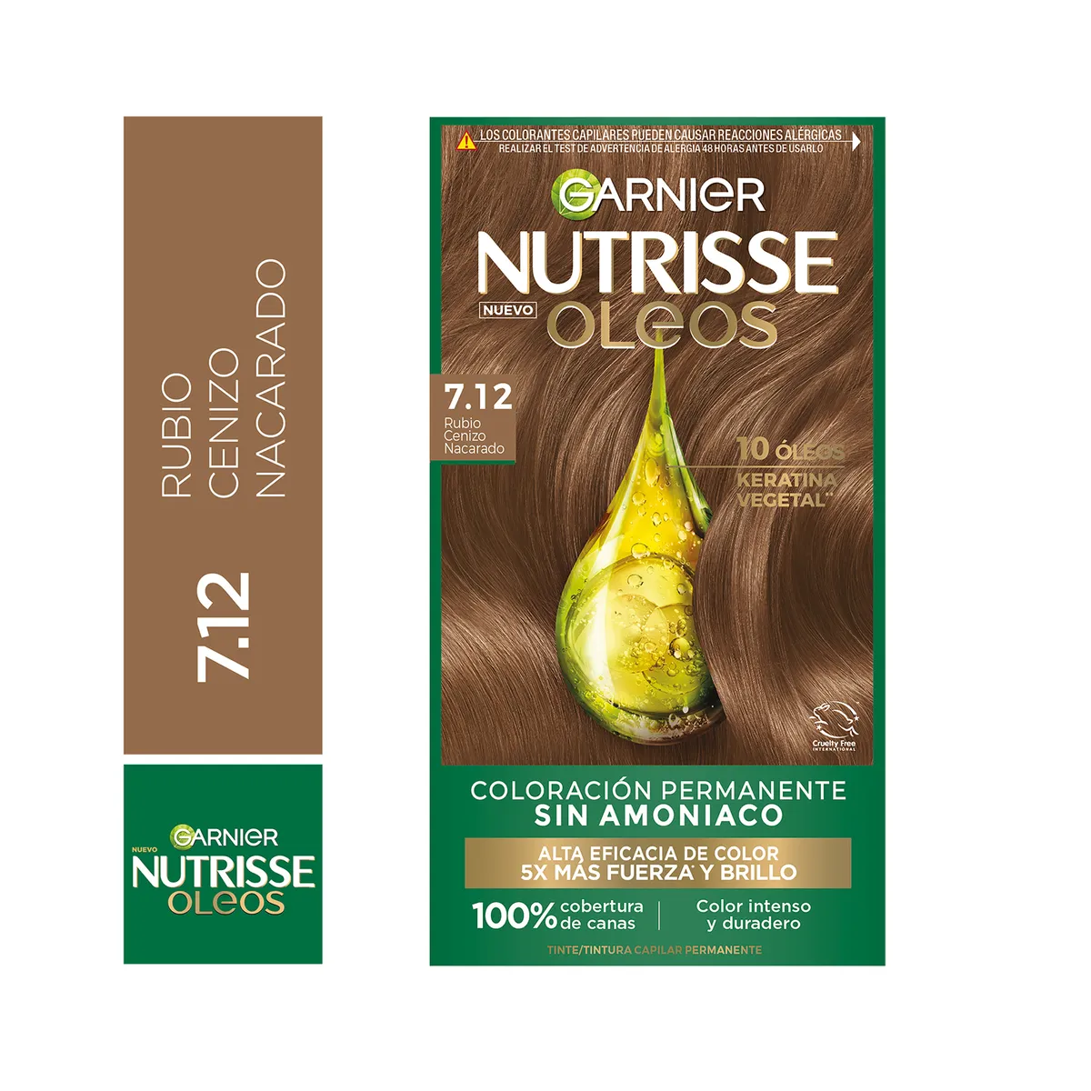 NUTRISSE - Tinte Nutrisse Oleos Tono 7.12 Rubio Cenizo