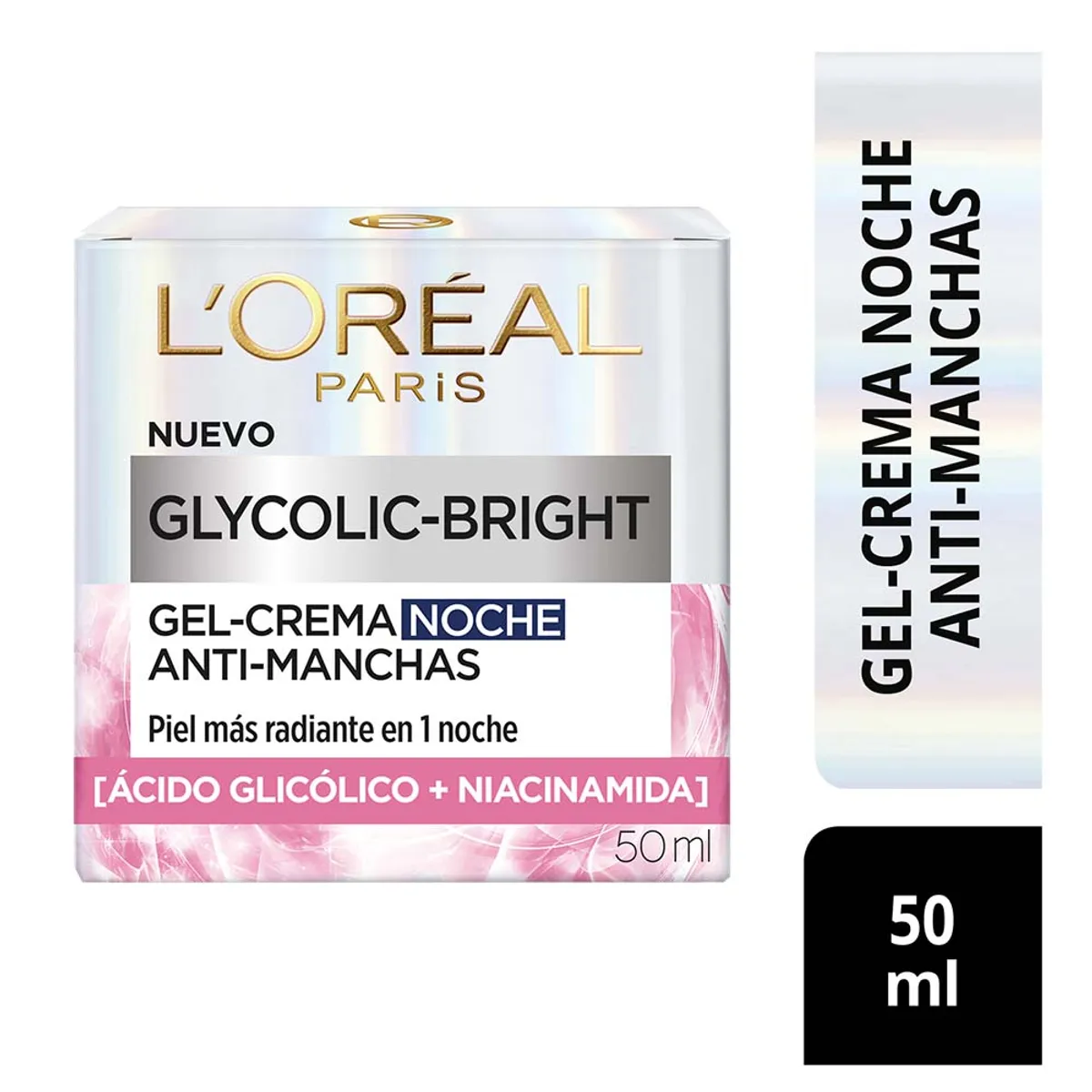 LOREAL PARIS - Gel Crema Loreal Glycolic Bright Noche Envase 50 mL